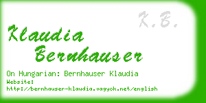 klaudia bernhauser business card